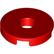 Flat Tile 2X2 Round W. Hole Minuscule4.85 - Bright Red
