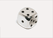 Chrome 16mm d6 Dwarven Metal pipped die