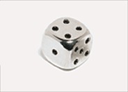 Chrome 16mm d6 Dwarven Metal pipped die