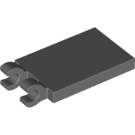 Plate 2X3 W. Holder - Dark Stone Grey