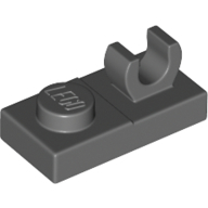 Plate 1X2 W. Vertical Grip - Dark Stone Grey