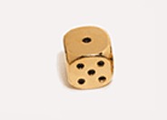 Brass 16mm d6 Dwarven Metal pipped die