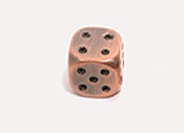 Copper 16mm d6 Dwarven Metal pipped die