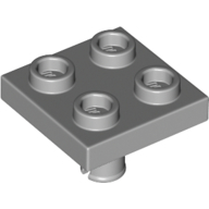 Plate 2X2 Inverted W. Snap - Medium Stone Grey