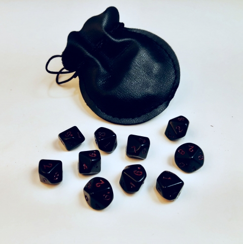 Obsidian 10d10 12mm Dwarven Stones