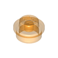 Plate 1X1 Round - Transparent Bright Orange