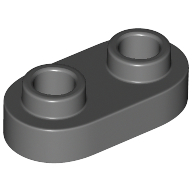 Plate 1X2, Rounded, No. 1 - Dark Stone Grey