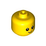 Mini Figur Baby Head, No. 1 - Bright Yellow