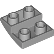 Brick 2X2X2/3, Inverted Bow - Medium Stone Grey