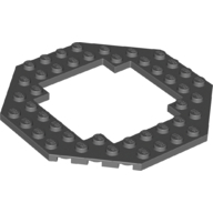 Plate Octagonal 10X10 - Dark Stone Grey