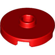 Plate Round W. 1 Knob - Bright Red