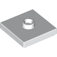 Plate 2X2 W 1 Knob - White