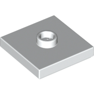 Plate 2X2 W 1 Knob - White