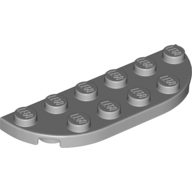 1/2 Circle Plate 2X6 - Medium Stone Grey