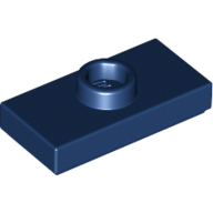 Plate 1X2 W. 1 Knob - Earth Blue