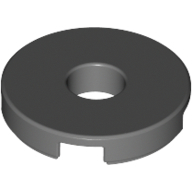 Flat Tile 2X2 Round W. Hole Minuscule4.85 - Dark Stone Grey