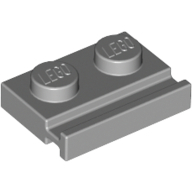 Plate 1X2 With Slide - Medium Stone Grey