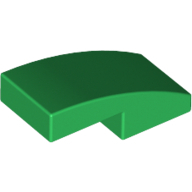 Plate W. Bow 1X2X2/3 - Dark Green