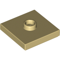Plate 2X2 W 1 Knob - Brick Yellow