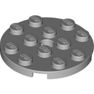 Plate 4X4 Round W. Snap - Medium Stone Grey