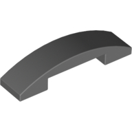 Plate W. Bow 1X4X2/3 - Dark Stone Grey