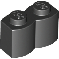 Palisade Brick 1X2 - Black