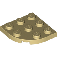 Plate 3X3, 1/4 Circle - Brick Yellow