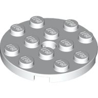 Plate 4X4 Round W. Snap - White