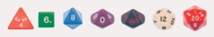 7 piece set of fantasy, opaque dice