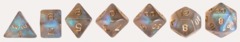 7 piece set of fantasy, black fire opal dice