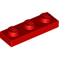 Plate 1X3 - Bright Red