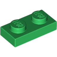 Plate 1X2 - Dark Green