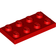 Plate 2X4 - Bright Red
