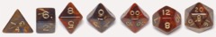 7 piece set of fantasy, amber spectrum dice