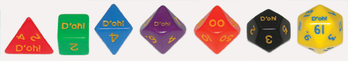 7 piece set of fantasy Doh dice