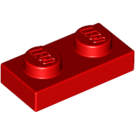 Plate 1X2 - Bright Red