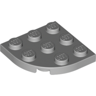 Plate 3X3, 1/4 Circle - Medium Stone Grey