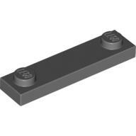 Plate 1X4 W. 2 Knobs - Dark Stone Grey