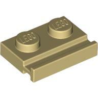Plate 1X2 With Slide - Brick Yellow