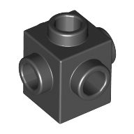 Brick 1X1 W. 4 Knobs - Black