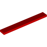 Flat Tile 1X8 - Bright Red