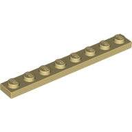 Plate 1X8 - Brick Yellow