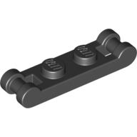 Plate 1X2 W. 2 Shafts Minuscule 3.2 - Black