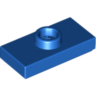 Plate 1X2 W. 1 Knob - Bright Blue
