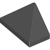 End Ridged Tile 1X2/45Degrees - Black