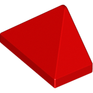 End Ridged Tile 1X2/45Degrees - Bright Red