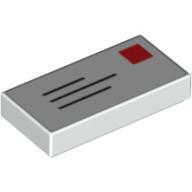 Flat Tile 1X2 Letter - White