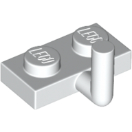 Plate 1X2 W. Vertical Schaft - White