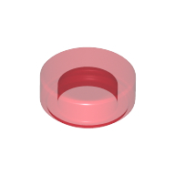 Flat Tile 1X1, Round - Transparent Red
