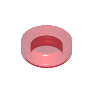 Flat Tile 1X1, Round - Transparent Red